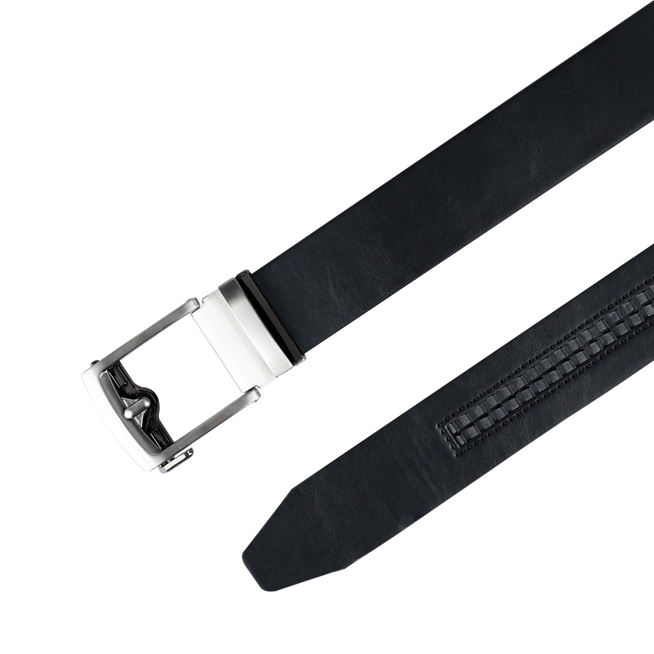 Exact Fit Exact Fit Men's Ratchet Adjustable Custom Fit Track Lock Belt, Black, Small (30-32)