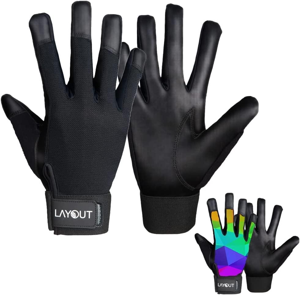 Layout Ultimate Layout Ultimate Frisbee Gloves - Ultimate Grip and Friction to Enhance Your Game! Perfect for Ultimate, DG and All Disc Sports! (Poly Color, Small)