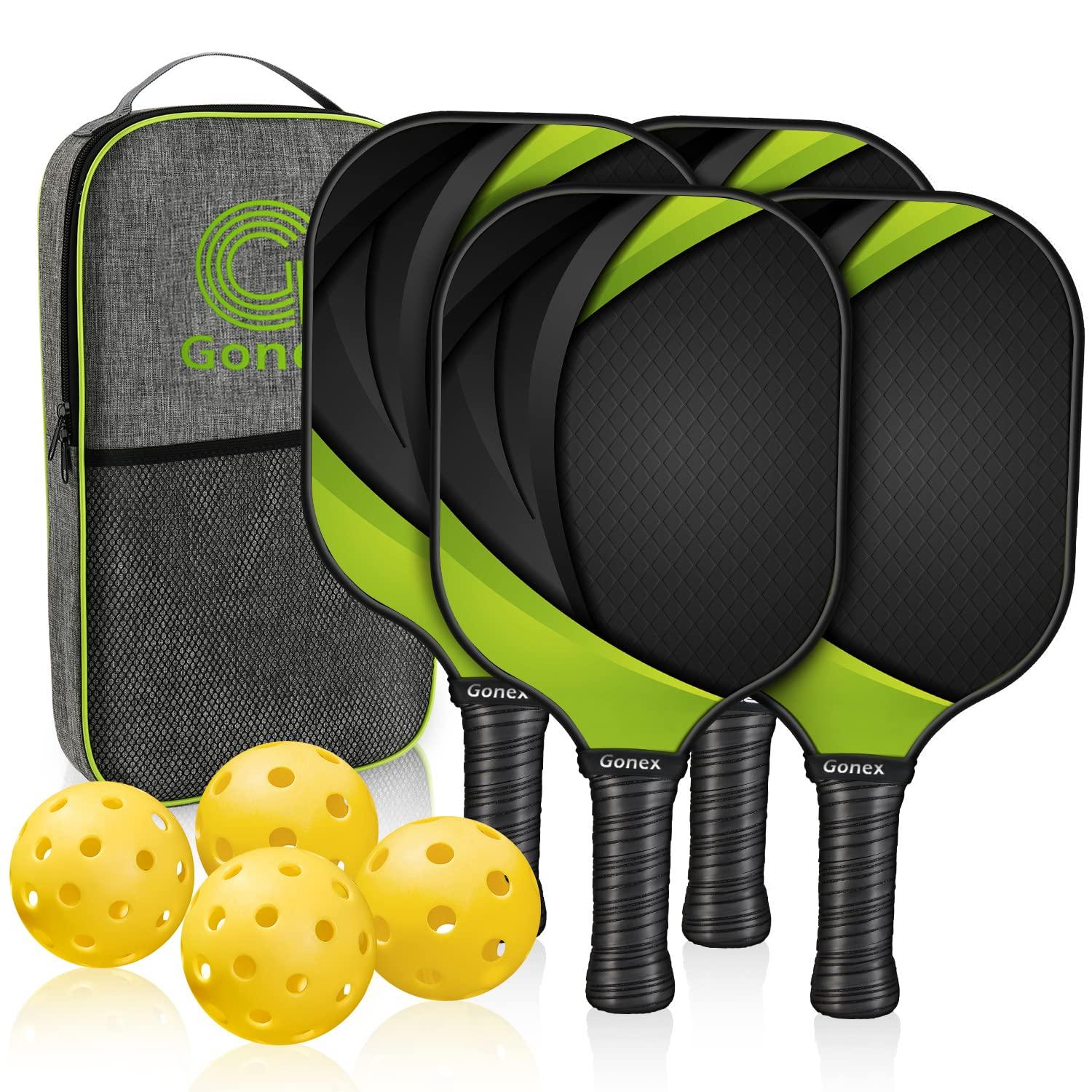 Gonex Gonex Pickleball Paddles, USAPA Approved Graphite Pickleball Set of 6 Paddles with 8 Balls, 2 Portable Carry Bags