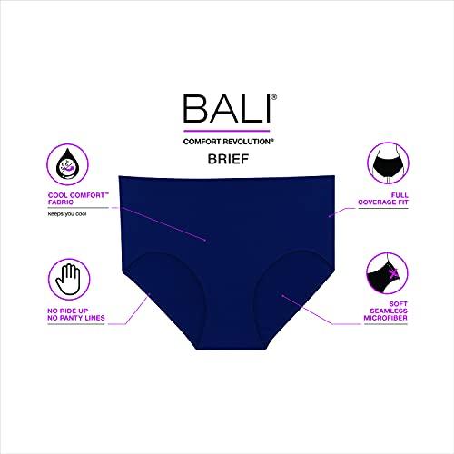 Bali Bali Women's Comfort Revolution Seamless Brief Panty,In The Navy,6/7