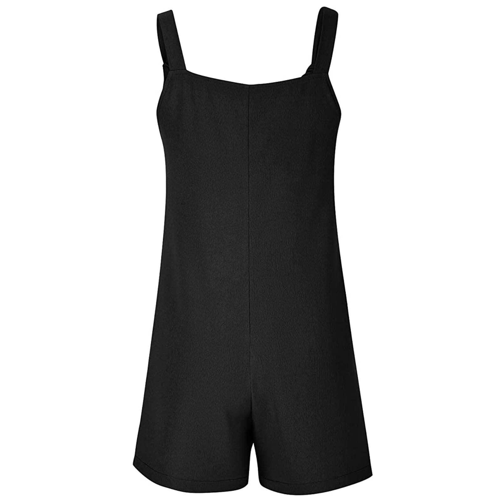 ZYXTIM ZYXTIM Rompers for Women Summer Casual Versatile Cute Sleeveless Adjustable Strap Lightweight Loose Short Jumpsuit Plus Size