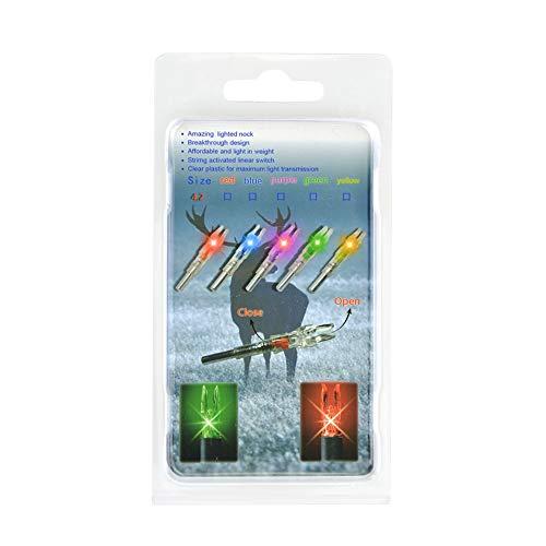 SHARROW SHARROW Archery Arrows Nock LED Lighted Nocks Hunting Shooting Luminous Lighted Compound Recurve Bow Glowing Arrow Nock Tail Fit 4.2mm Arrow Shaft 6pcs (Blue)