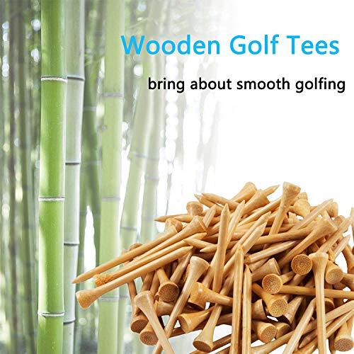 Zivisk Zivisk Wooden Golf Tees 3-1/4 inch 100 Count, 3.25\" Long Golf Wood Bamboo Tees(Natural Color,83mm)