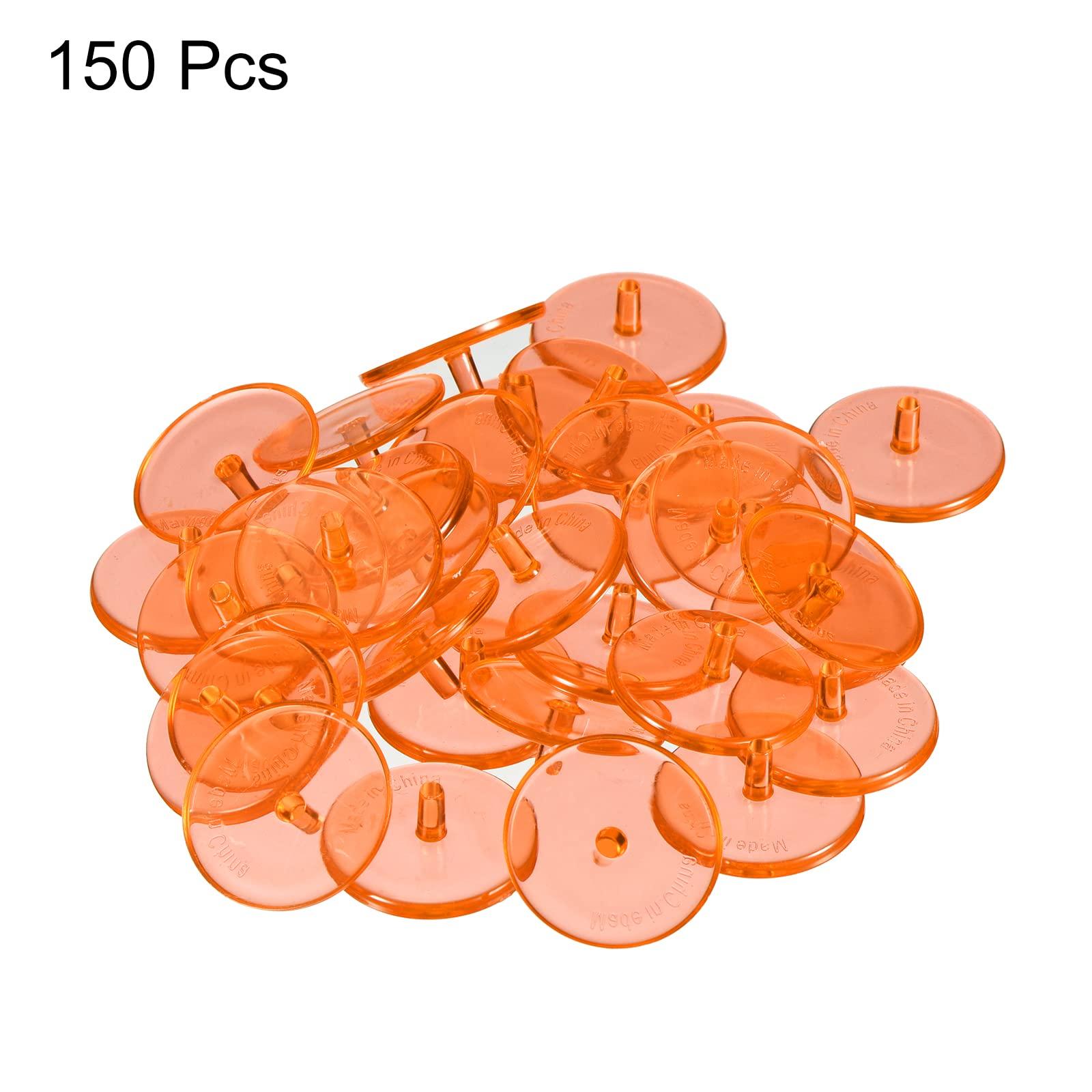 PATIKIL PATIKIL Golf Ball Marker, 150 Pack 24mm Round Transparent Flat Position Mark Places Marking Tool Golf Sport Accessory, Orange