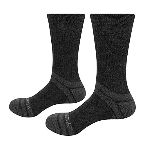 YUEDGE YUEDGE 5 Packs Men's Antiskid Wicking Outdoor Multi Performance Hiking Cushion Socks, Men shoe 7-10.5 US Size