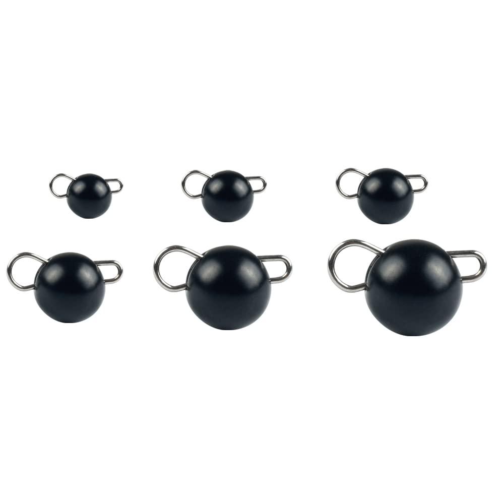 MUUNN MUUNN 10Pcs Tungsten Cheburashka Weights Fishing Sinkers, 1~30g Tungsten Cannonball Jig Head Fishing Weights Tungsten Cheb Rig Weights, Black(3.0g)