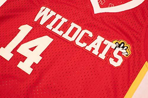 Boriz Boriz Zac E Troy Bolton 14 East High School Wildcats Claws Red Stitch Basketball Jersey (30)