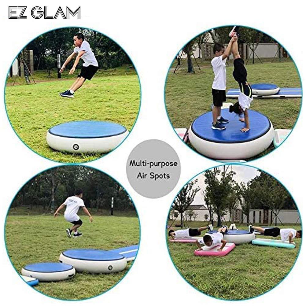 GLANT GLANT Air Mat Tumble Track AirSpot - Gymnastics Training Springboard - Round Inflatable Springboard (White, 27.6in*27.6in*3.94in)