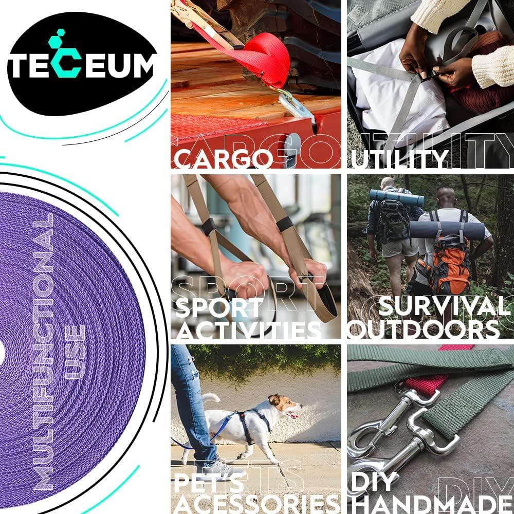 TECEUM TECEUM 1.5 Inch Webbing Purple 10 Yards 1.5 Webbing for Climbing Outdoors Indoors Crafting DIY nw