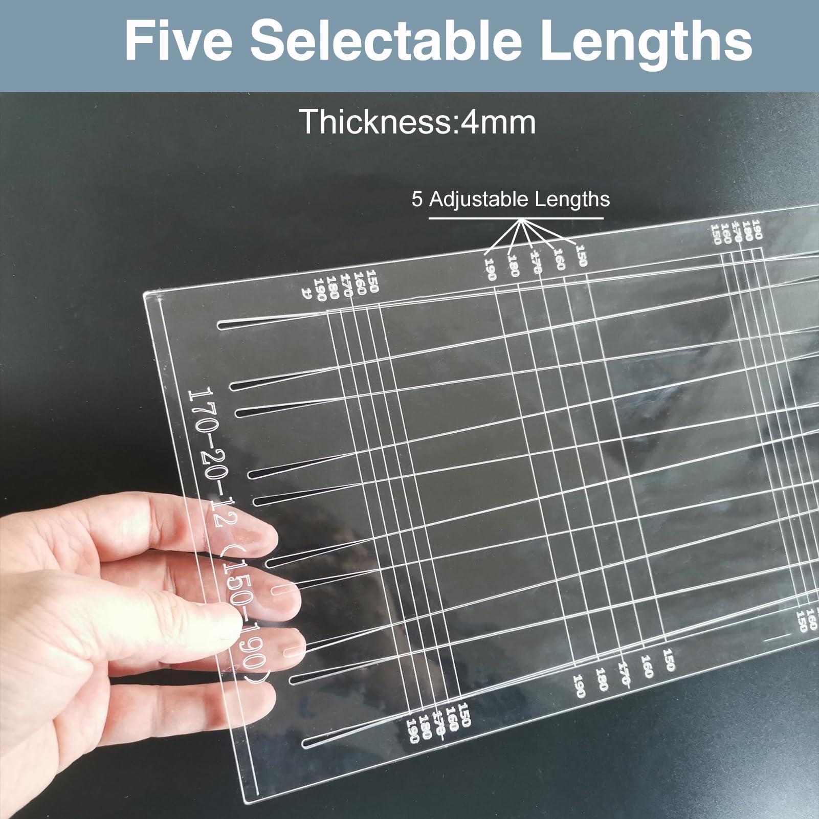 tetotak tetotak Slingshot Flat Band Cutting Template DIY Professional Competition Taper Band Catapult Outdoor Hunting Tools Cutting Accessories (Taper 20-12, Length 150-190mm(5.9-7.5 inches))