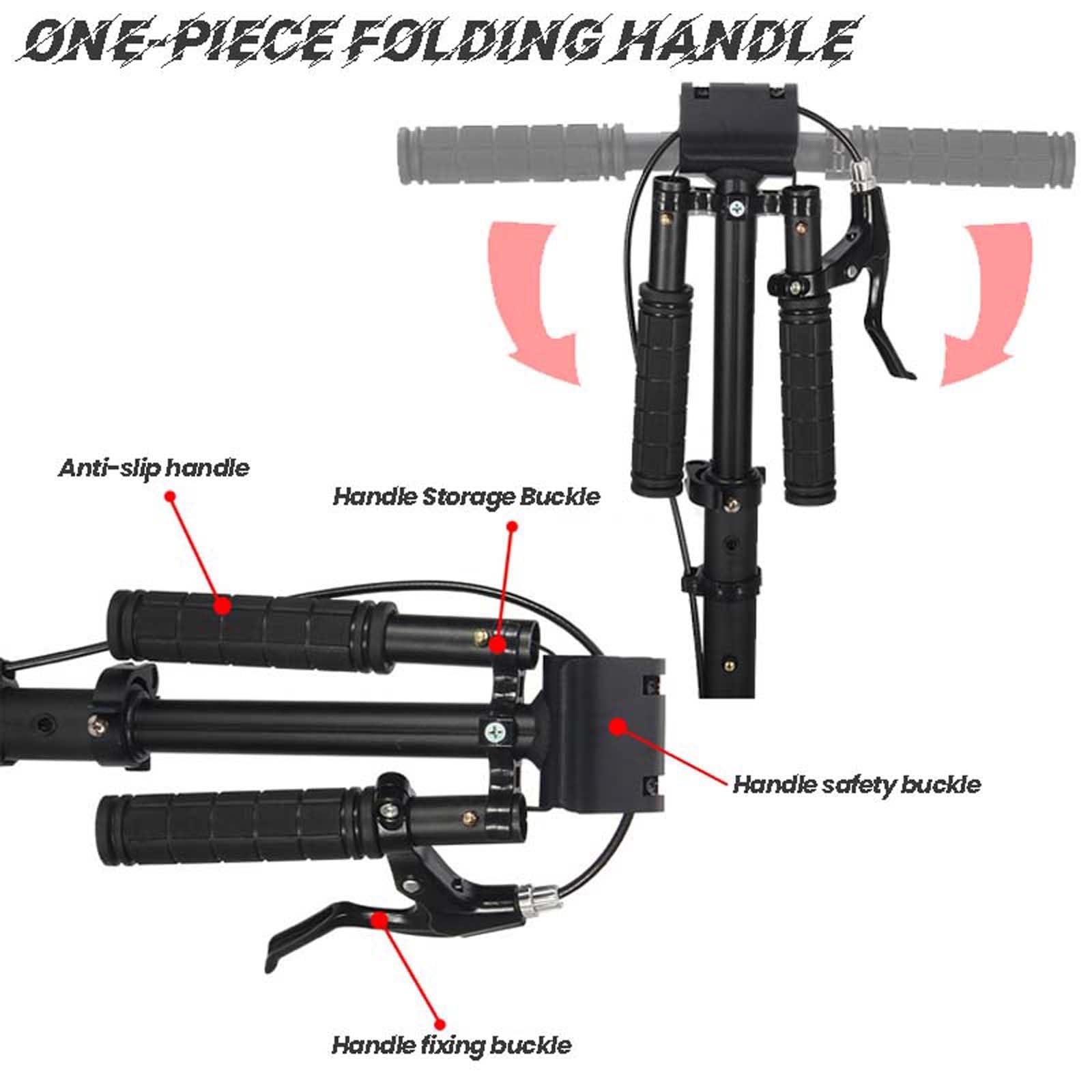 CUIOT CUIOT Kick Scooter for Adults - 8" Big Wheels Foldable Scooter for Kids Ages 10+,Teens & Adults, Adjustable Handlebar, Disc Brake& Suspension, Lightweight Aluminum Frame Up to 250+ lbs,Black