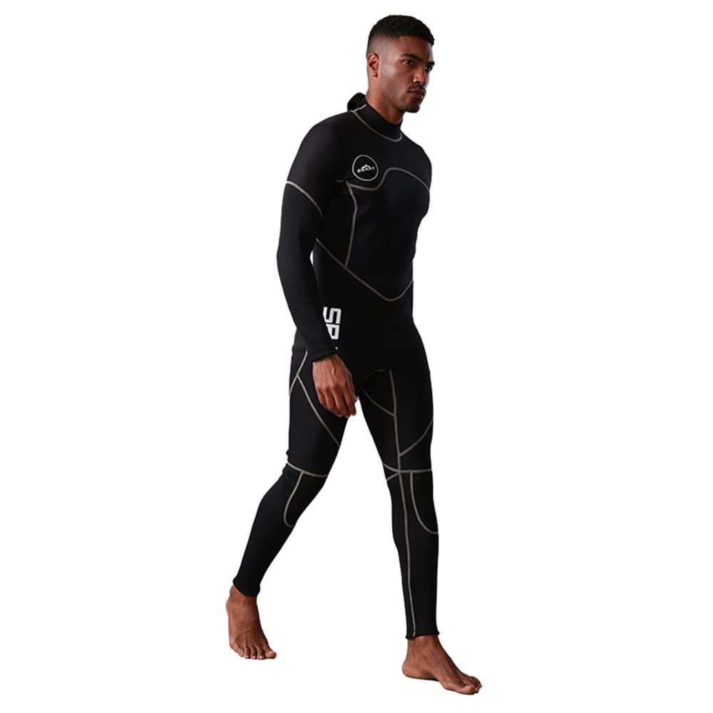 SafeMax Sbart Mens 3mm Wetsuit, Full Body Diving Suit Back Zip Wetsuit for Diving Snorkeling Surfing Swimming (X-Large)