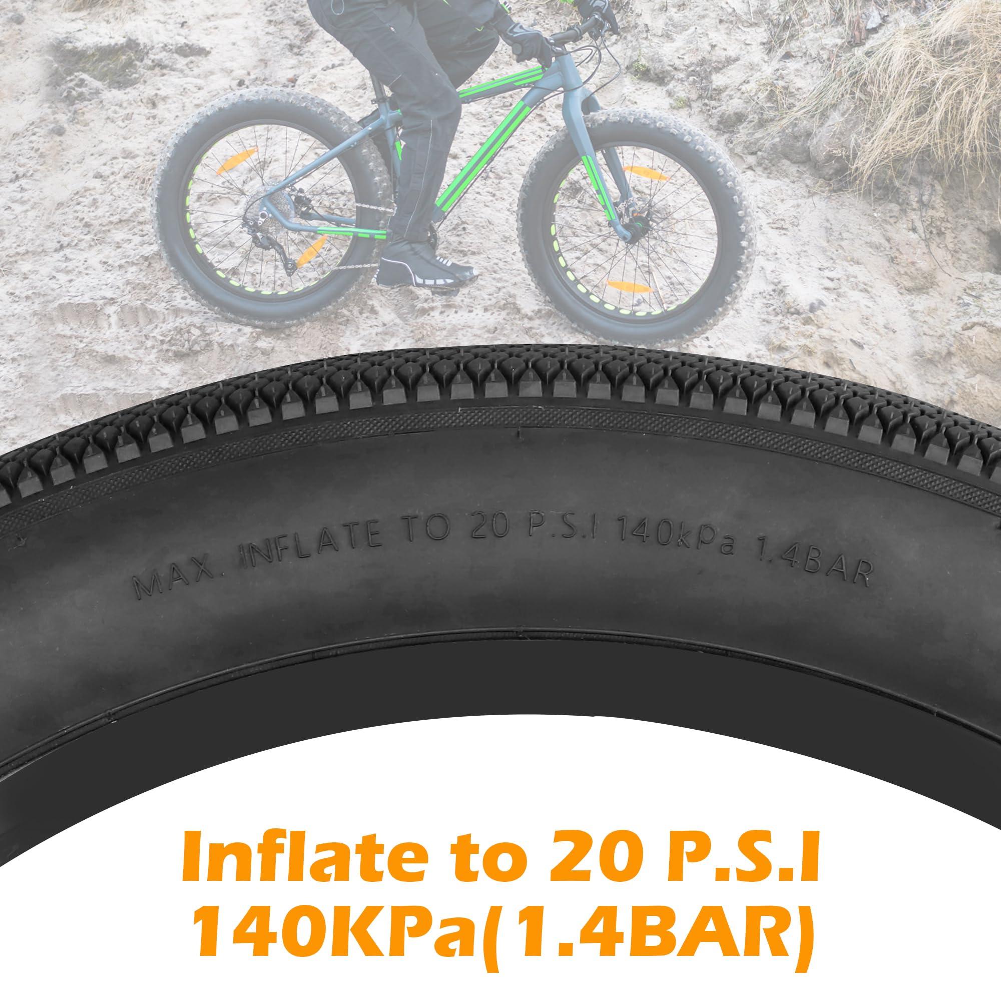 MEGHNA MEGHNA Bike Tire 20/24/26 x 4.0 Mountain Bike Fat Tire with Tubes Groove Tread Foldable Tire 24 inch Replacement for Snow Bike Fat Bike Electric Bike (Black - 1 Tire, 24 x 4.0 inch)