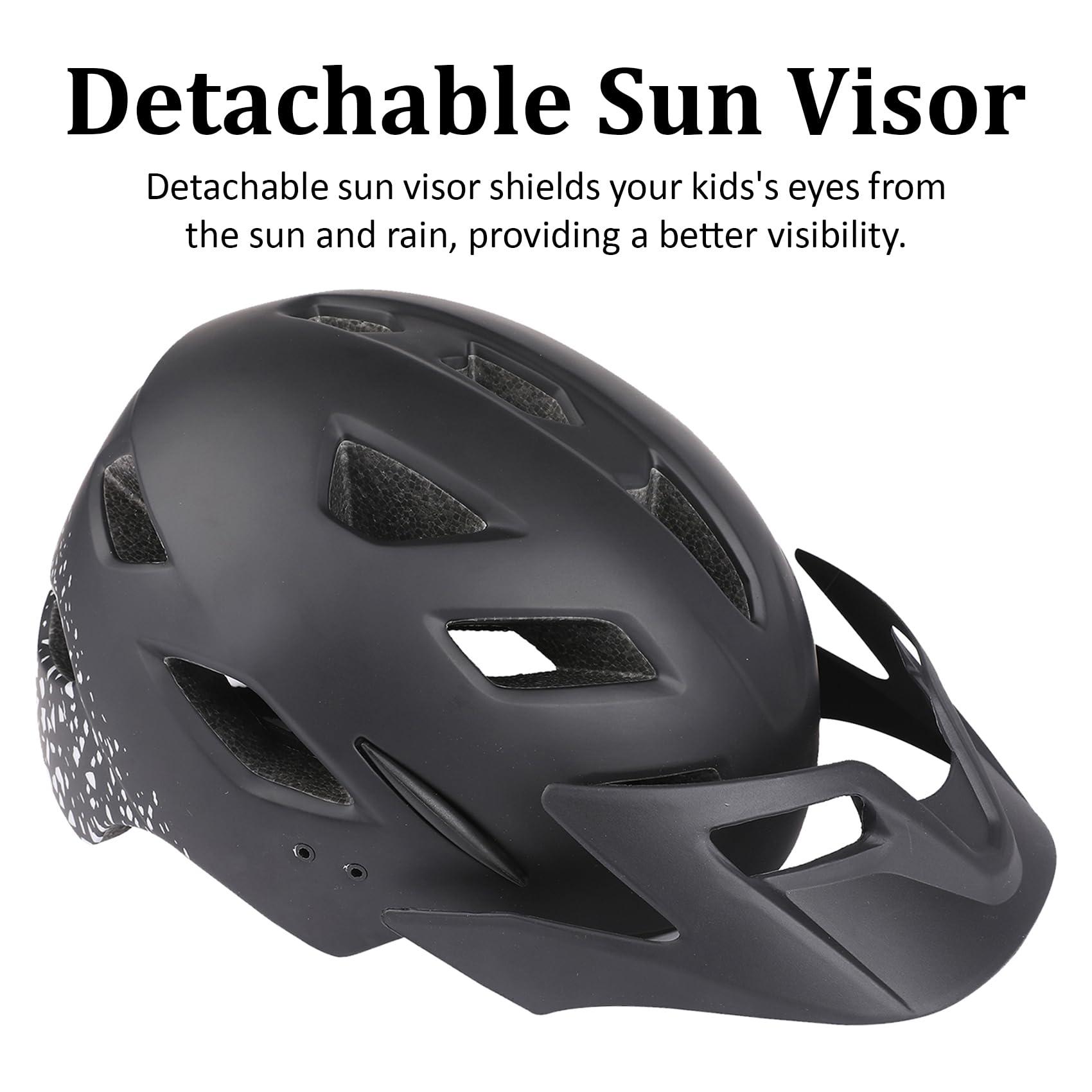 Bilaki Kids Bike Helmet, Youth Toddler Boys Girls Helmets, 2 Size Adjustable for Ages 2-3-5-8-14 Years, Child Helmet with Visor and LED Light, Lightweight Multi-Sport Bicycle Scooter Skate Cycling Helmets
