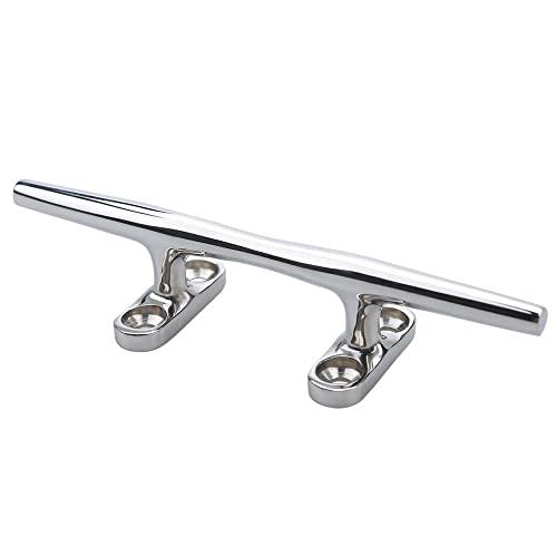 MIZUGIWA MIZUGIWA 6 inch Boat Cleat 316 Stainless Steel Dock Cleat Open Base Cleats Boat Dock Cleats Rope Cleat with Fasteners for Boat Docks,Decks,Kayaks,Marine, Nautical Decor,Pack of 2