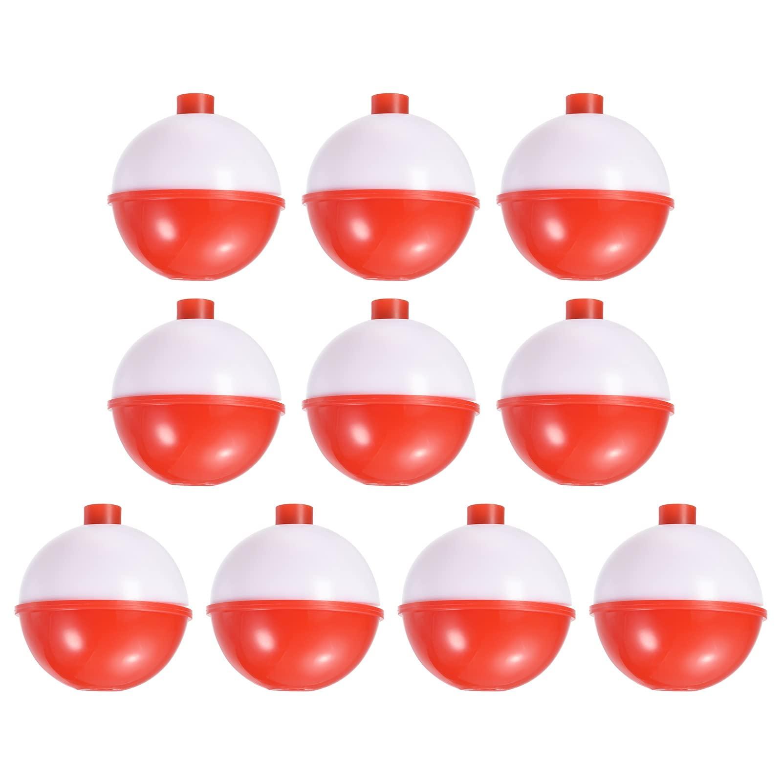 PATIKIL PATIKIL 1.75 Inch Fishing Bobber, 20 Pack Hard ABS Push Button Round Buoy Fishing Float Tackle, Red and White