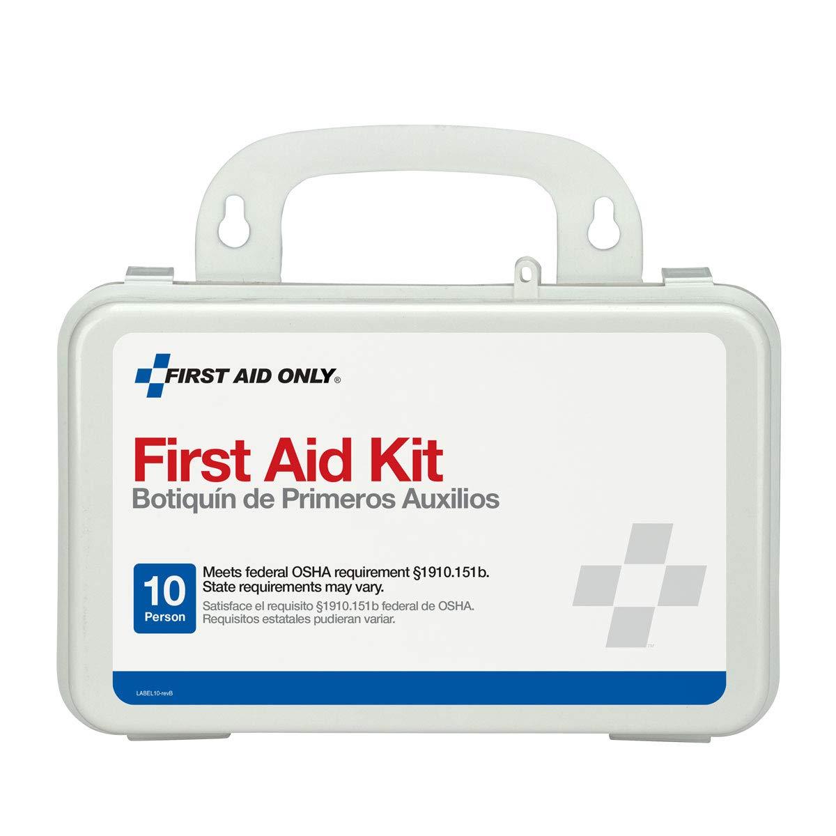 First Aid Only First Aid Only 6060 All-Purpose 10-Person Emergency First Aid Kit for Business, Worksite, Home, and Car, 57 Pieces