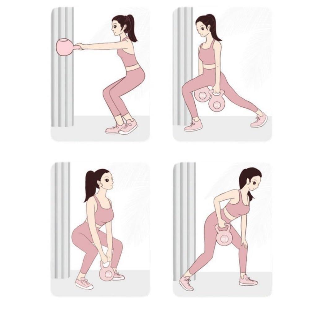 HAMEXLN HAMEXLN Kettlebell Dumbbell Set Ecological Fitness Home Dumbbells with Adjustable Weight Kettlebell Base Supports Kettle Weight Lifting Dumbbells, 2.5 kg, Pink