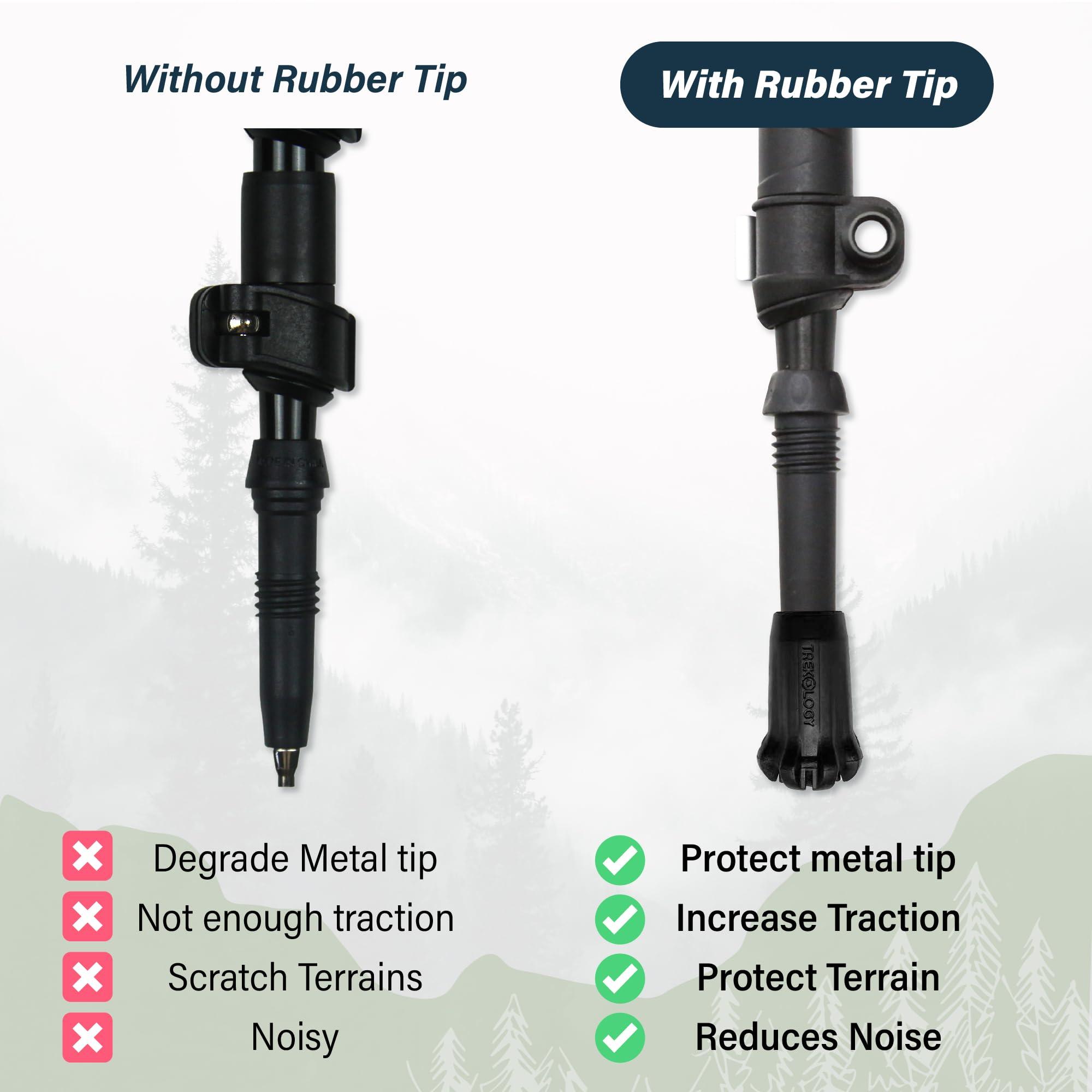 TREKOLOGY TREKOLOGY Black Trekking Pole Tips Replacement (New 6pc Pack)
