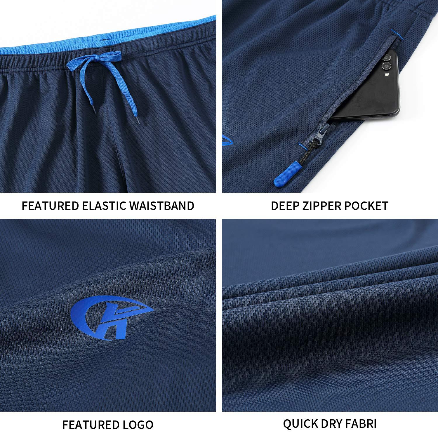 NEIKU NEIKU Men's Sweatpants with Pockets Open Bottom Workout Pants Men's Track Pants Men's Active Pants Blue Small
