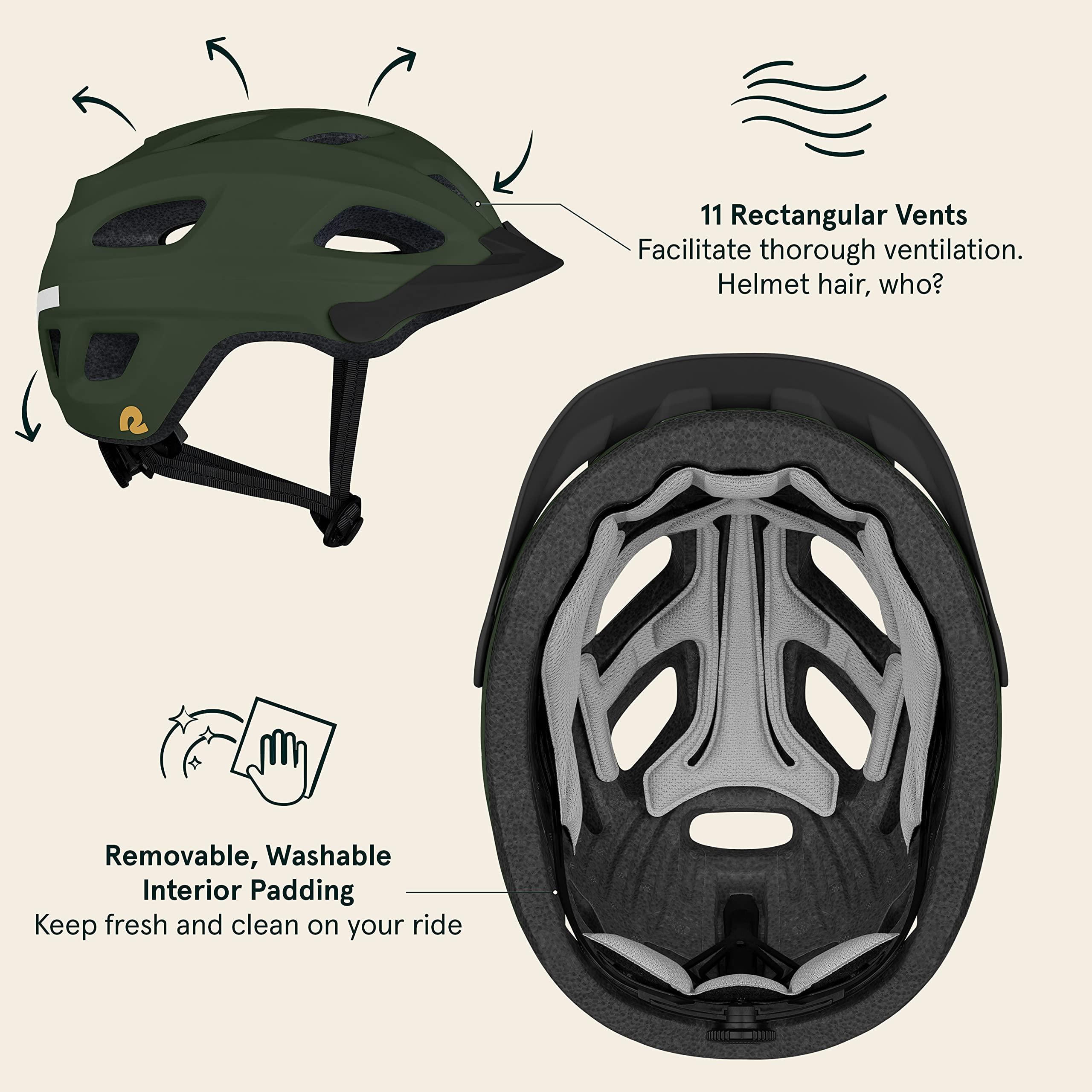 Retrospec Retrospec Lennon Bike Helmet with LED Safety Light Adjustable Dial & Removable Visor - Adjustable Bicycle Helmet for Adult Men & Women