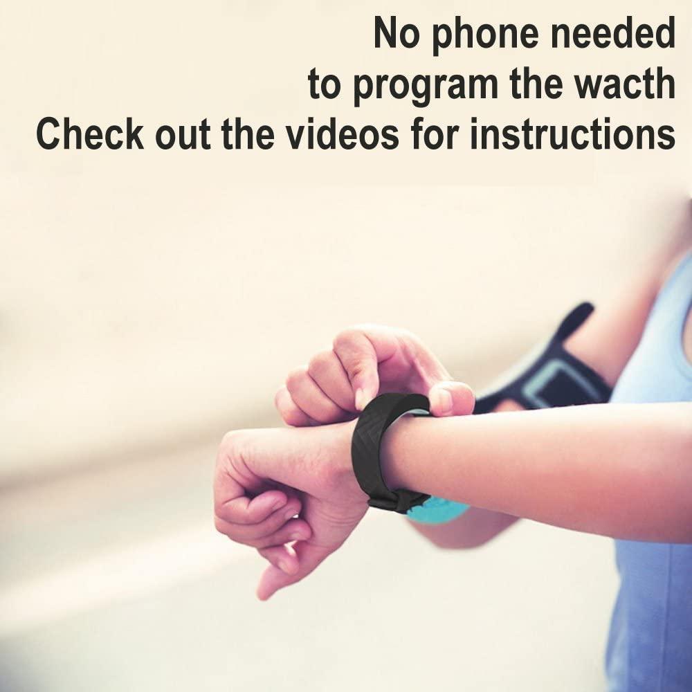 eSeasonGear eSeasongear VB80 Vibrating Alarm Watch, Silent Vibration Shake Wake ADHD Medication Reminder (Blue-Large-B2)