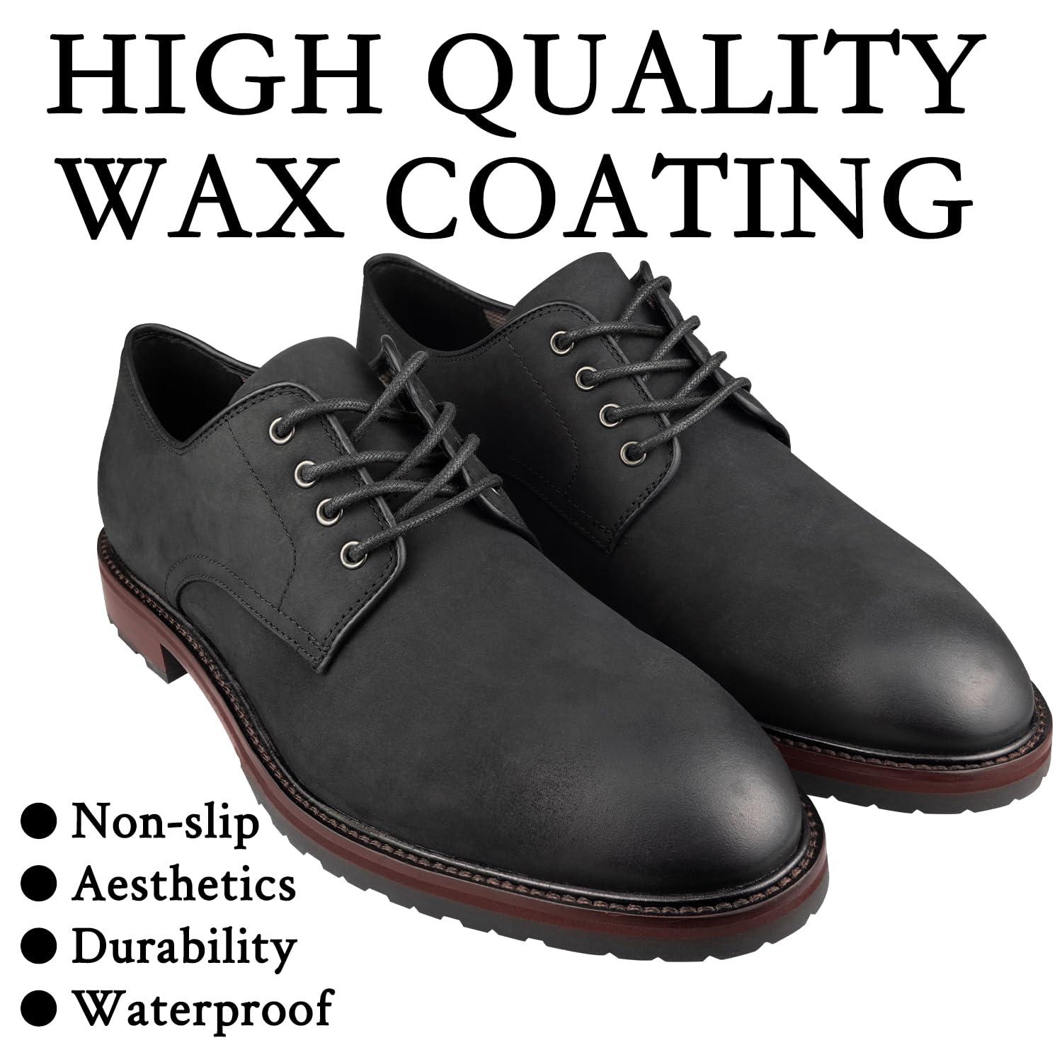 Endoto Endoto Waxed Shoelaces for Cole Haan Replacement Round Shoe Laces Oxford Golf Shoes(Color:Black,Size:44Inch)