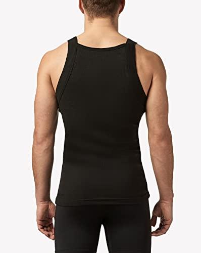 papi Papi Men\'s 3-Pack Cotton Square Neck Tank Top, Black, X-Large