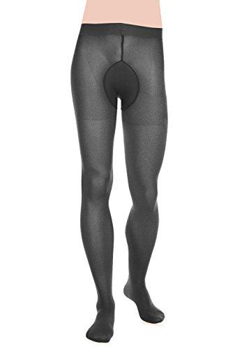 GLAMORY Support 40 Men Support Tights Plus Size Black L 14 16