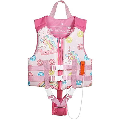 HeySplash HeySplash Toddler Swim Vest, Kids Floaties Swimming Jacket, Jumper Swimsuit with Adjustable Strap, Float Puddle Vest, Buoyancy Swimwear for Girls and Boys Aged 3-6 Years / 30-50lbs, Pink