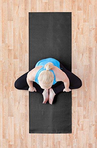 YogaAccessories YogaAccessories 1/4" Thick High-Density Deluxe Non-Slip Exercise Pilates & Yoga Mat, Black