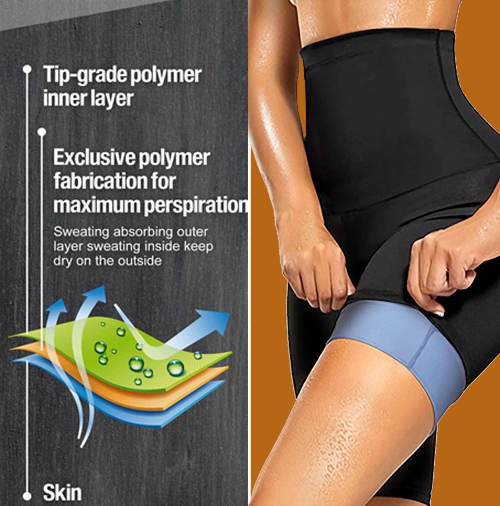 BODYSUNER BODYSUNER Sweat Sauna Leggings Pants for Women Thermo Compression Workout Gym Slimming Thigh Trimmer Blue,SM