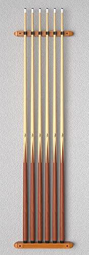 Fat Cat Fat Cat 2-Piece Wall Mounted Hardwood Billiard/Pool Cue Rack, Holds 6 Cues
