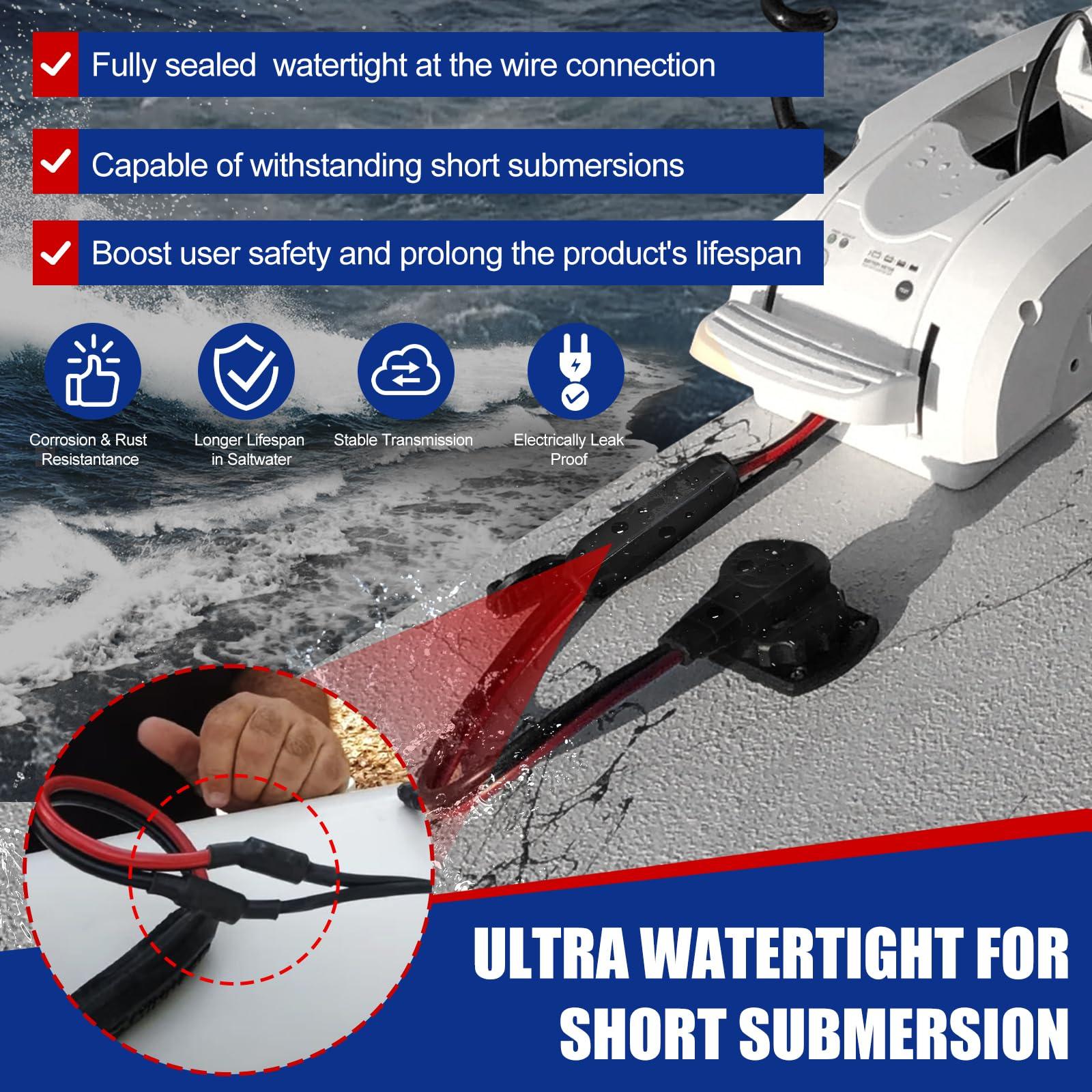 Moestoont 1865120 MKR-28 Trolling Motor Plug and Receptacle Compatible With Minn Kota Freshwater and Saltwater Trolling Motors 12V/24V/36V/48V Male Female Trolling Motor Connector Watertight Quick Connect