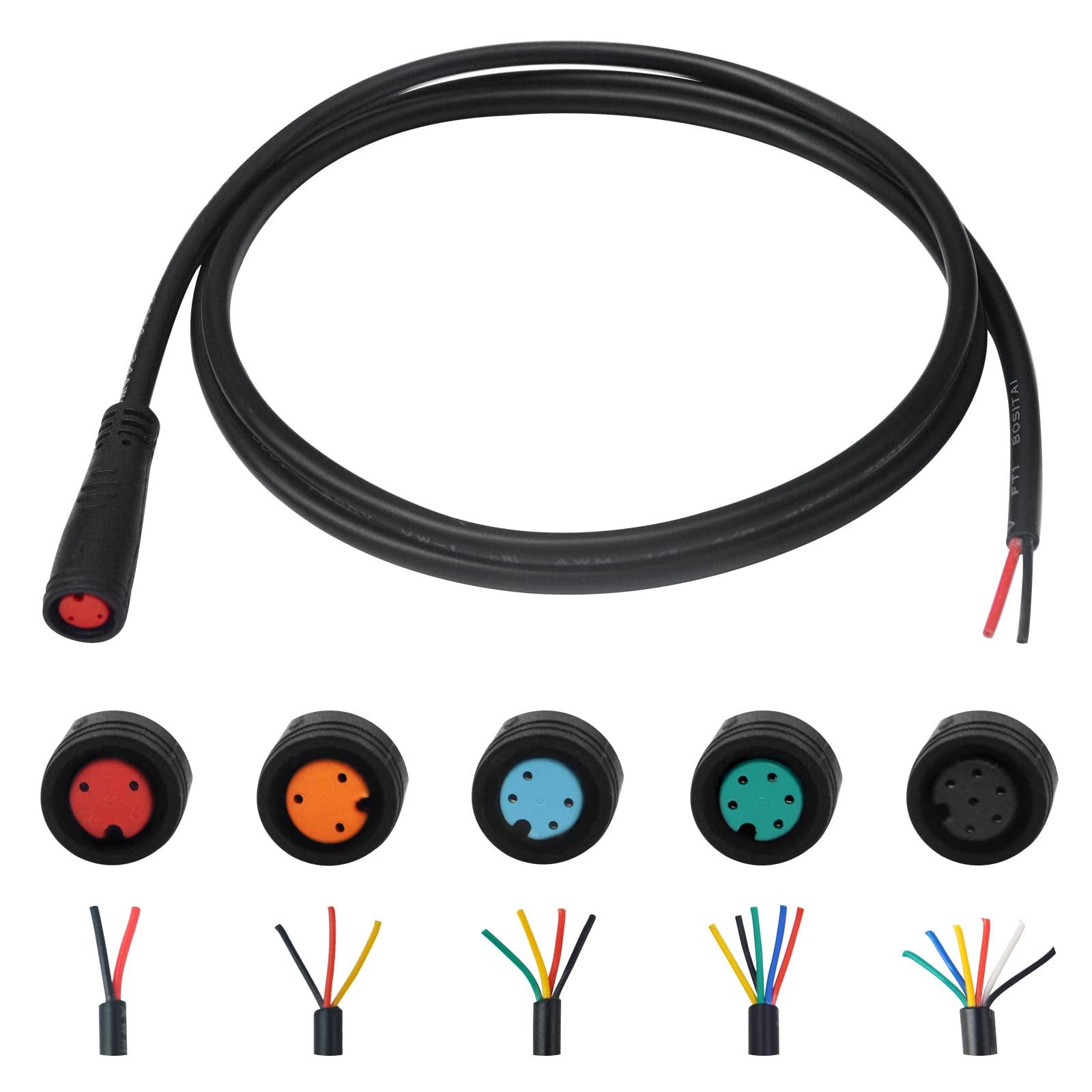 baluoqi baluoqi Extension Cable 2Pin/3Pin/4Pin/5Pin/6Pin Waterproof Plug with A Single Connector DIY Ebike Line for Electric Bicycle Light/Throttle/Ebrake/Display Ebike Parts (2Pin Female)