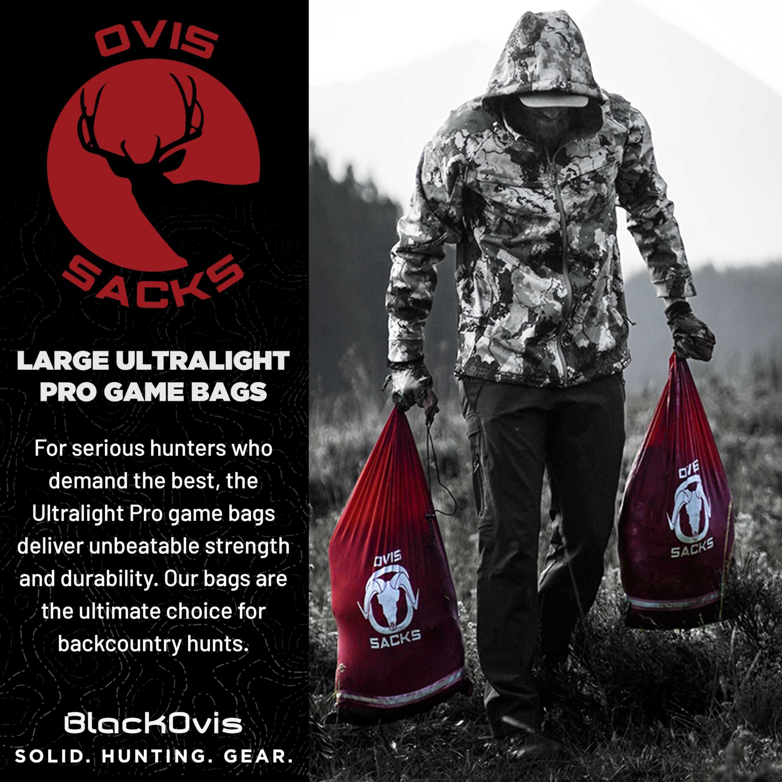 BlackOvis Ovis Sacks Ultralight Pro Hunting Reusable Game Bag Set - Hunting Meat Bags, Quarter Game Bags for Deer Meat, Antelope Meat & Sheep Meat