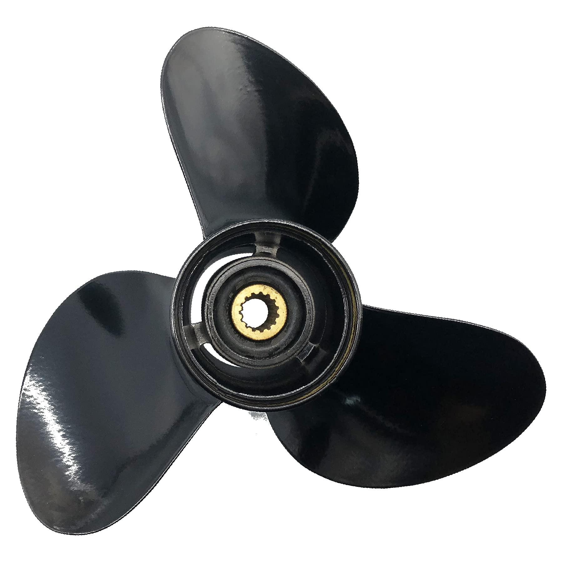 RASON-REX RASON-REX OEM Grade Aluminum Outboard 3 Blades Propeller Boat Prop 14x15P for Suzuki DF50/60/70/90/100/115/140HP with 15 Spline Tooth,RH