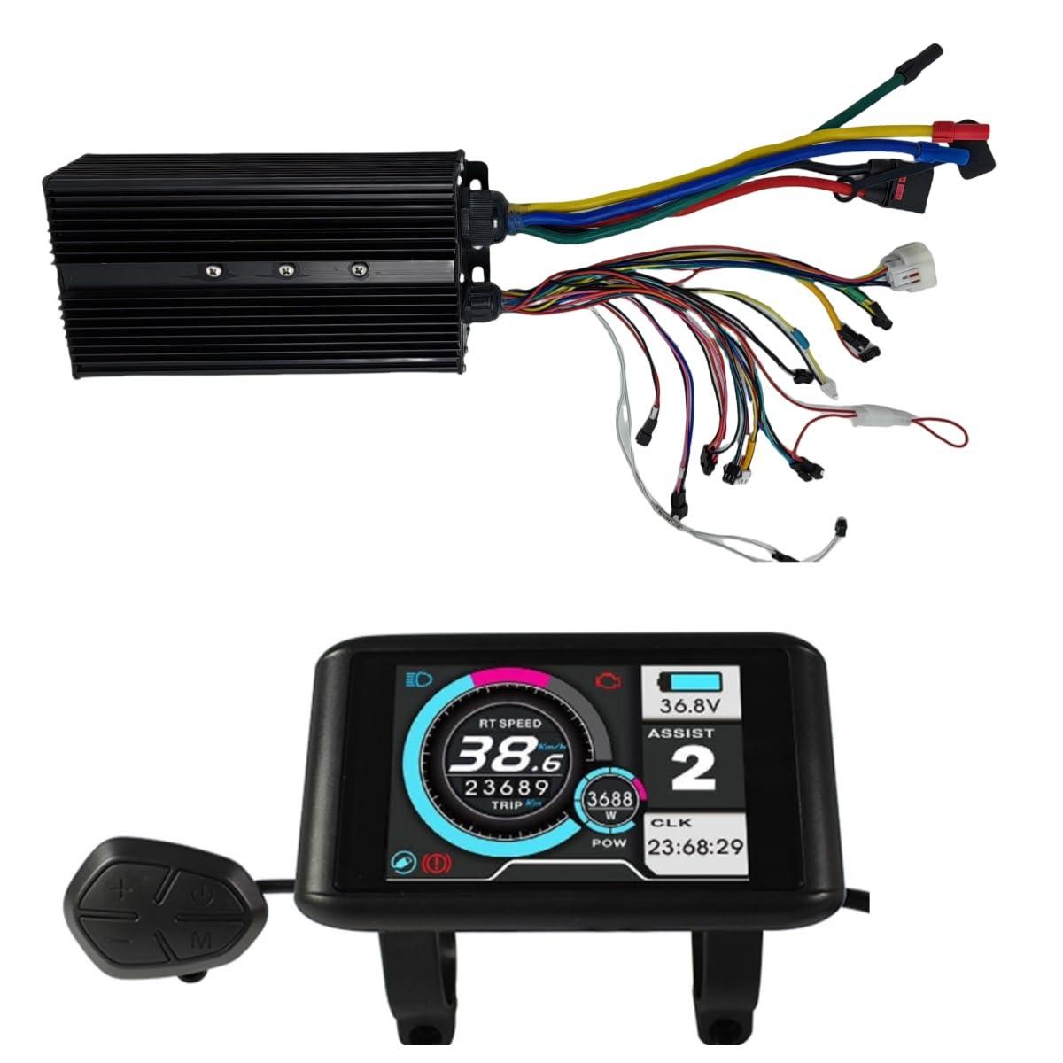 ebsenopower 48V/60V/72V 3000W-5000W 100A Sine Wave eBike Controller, 24 MOSFET, with/Without LCD Display, with Regenerative Function (with UKC1 Display)