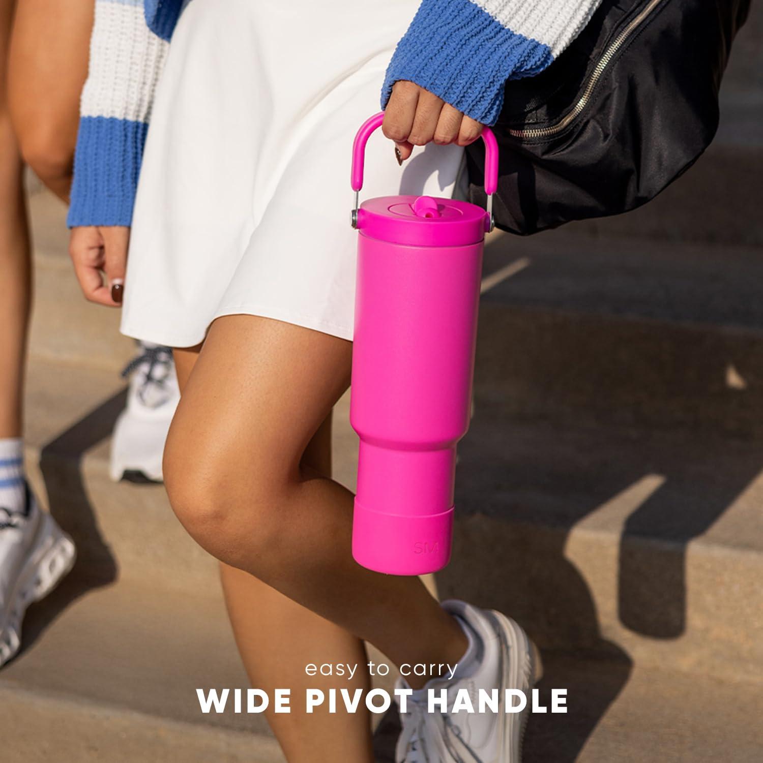 Simple Modern Simple Modern Trek Pivot | 40oz Flip Straw Tumbler with Handle | Water Bottle & Boot | Interchangeable Straw & Chug Lids | Insulated Stainless Steel Jug | Gym Sports Outdoors | Winter White