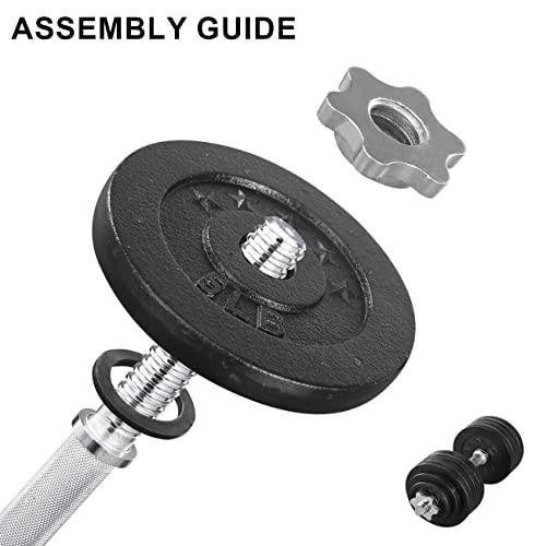 Unipack Unipack One Set of 2x52.5Lbs Adjustable Weight Dumbbell Cast Iron Total 105Lbs