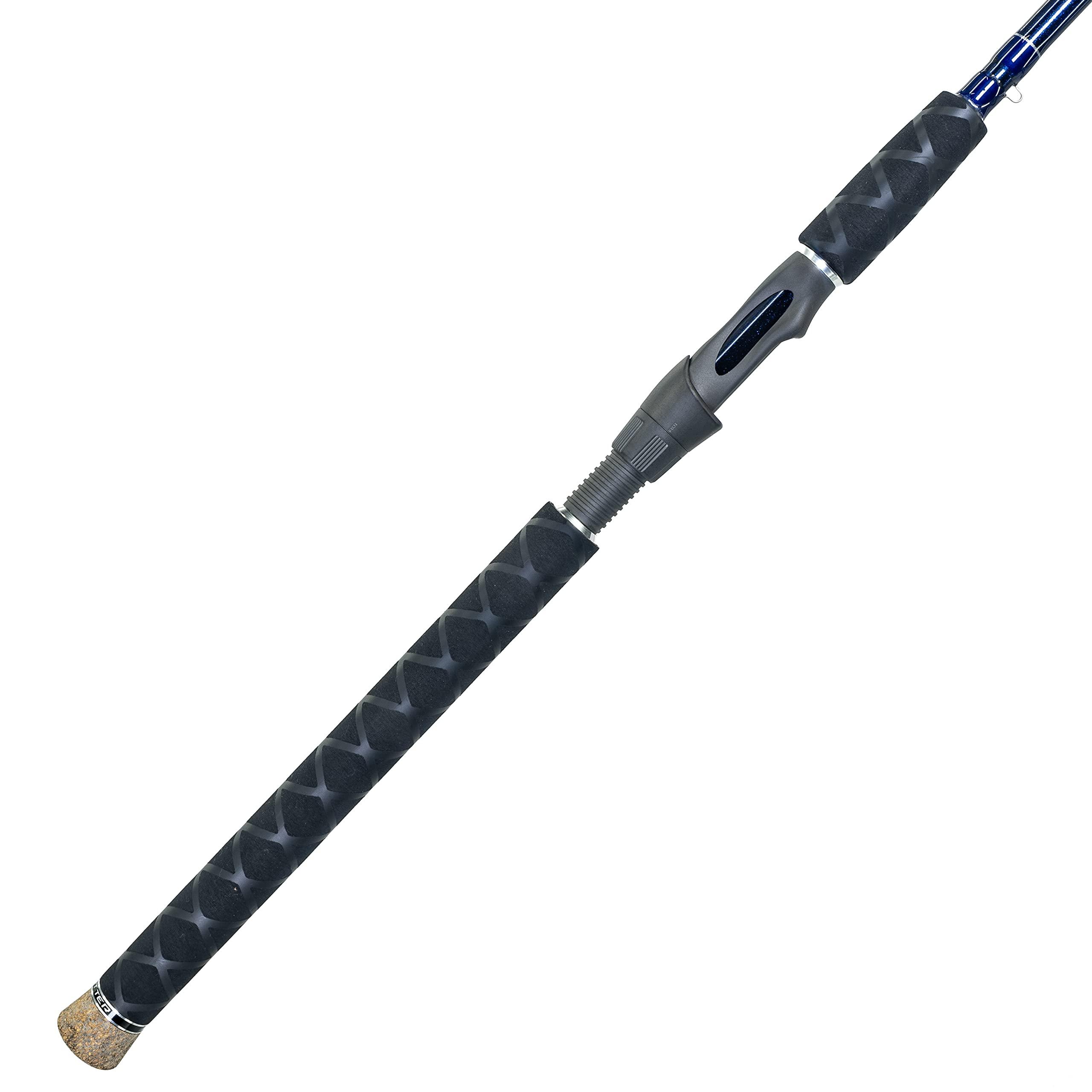 Dark Matter Dark Matter Inshore Spinning Rod - Fishaholic 7 Foot Medium Heavy Spinning Rod Inshore Fishing Rod, Beach Fishing Rod, Inshore Saltwater Fishing Rod, One Piece Rod, Ocean Blue (7\'6\", Power M)