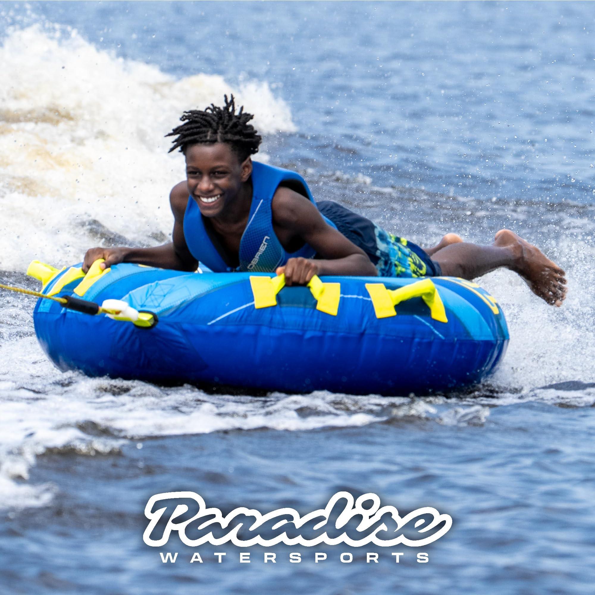 NorEast Outdoors NorEast Outdoors Paradise Water Sports - Oasis Towable Tube for Boating - 1 Rider, Blue/Yellow