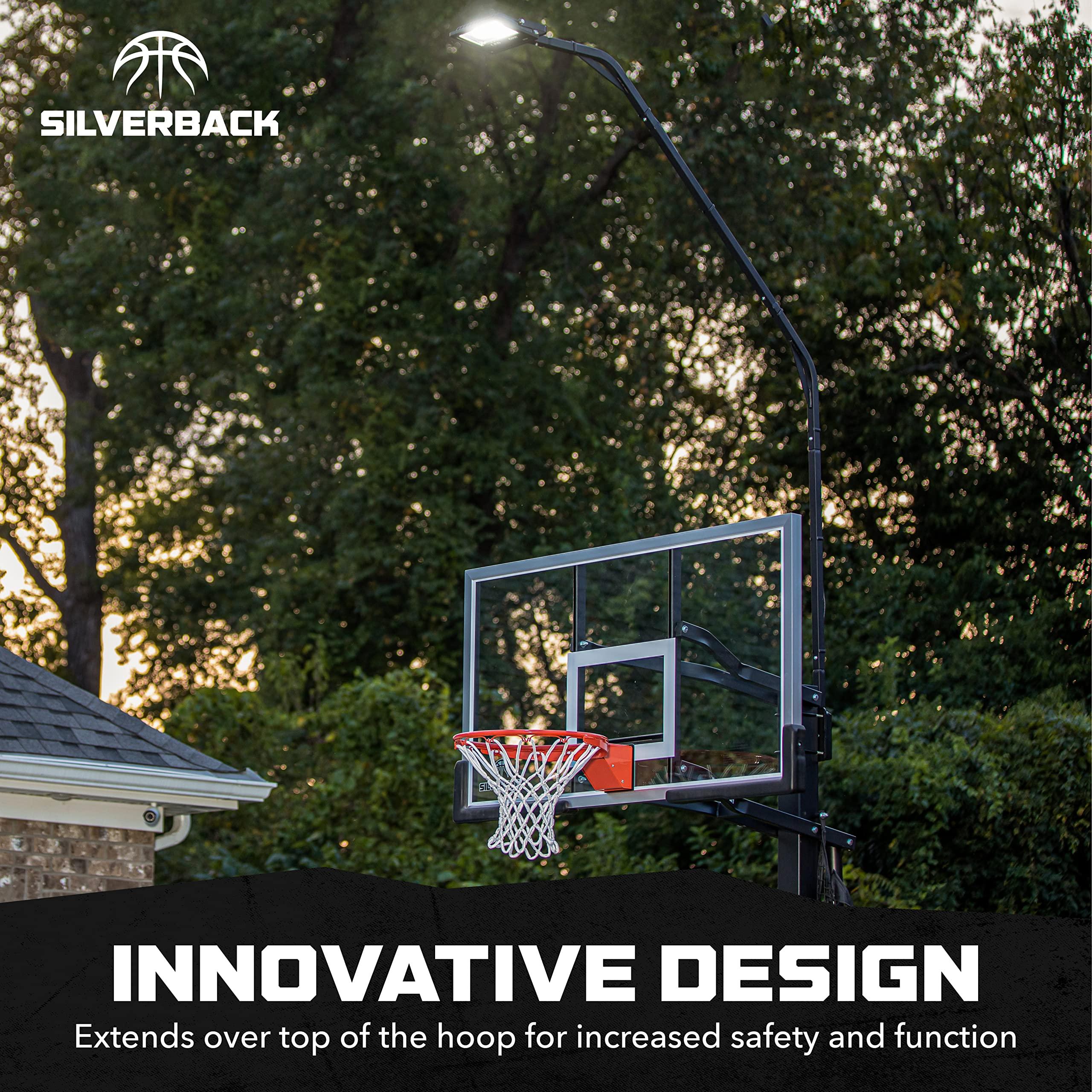 Silverback Silverback LED Basketball Hoop Light Illuminates Backboard, Rim, and Court and Fits Square Silverback and Goaliath In-Ground Hoops