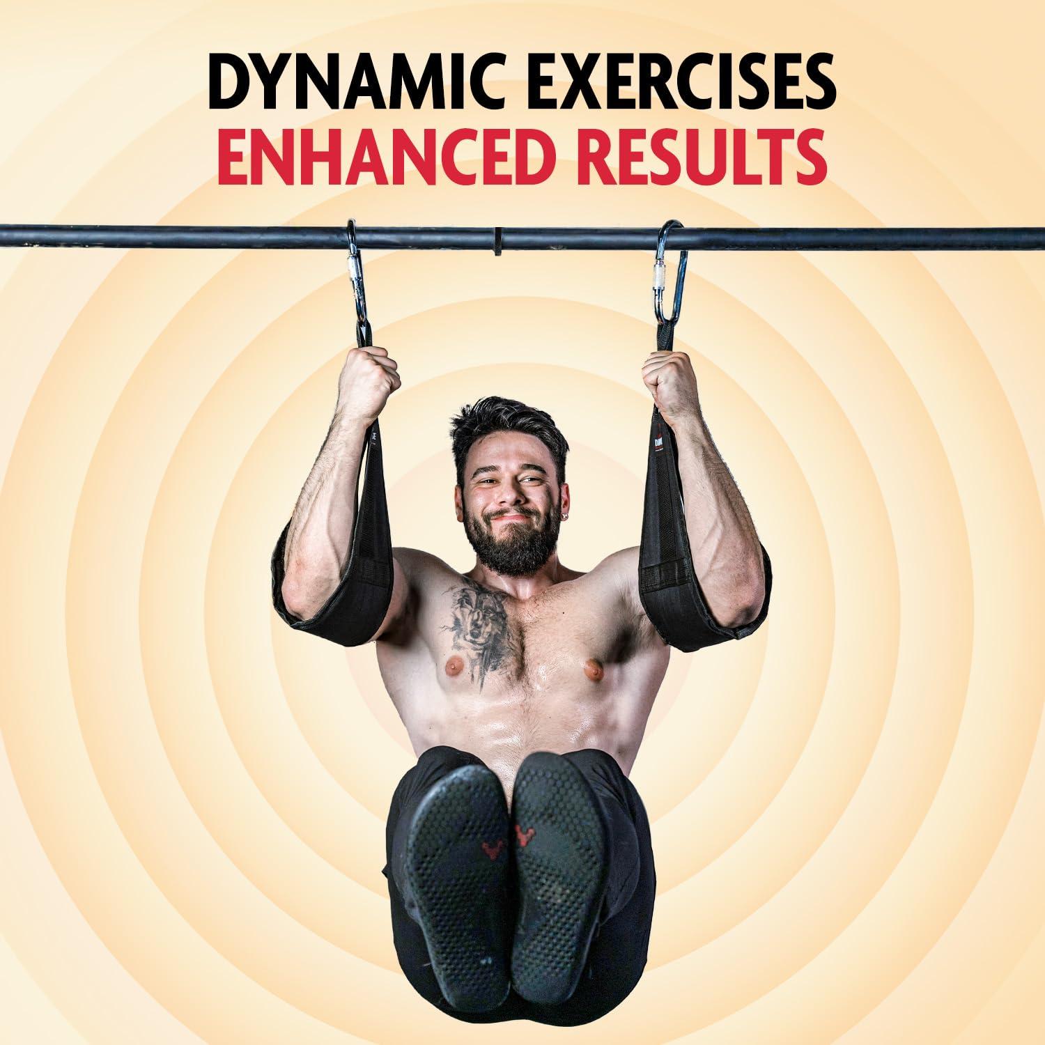 DMoose Fitness DMoose Premium Ab Straps for Abdominal Muscle Building, Arm Support for Ab Workout, Hanging Ab Straps for Pull Up Bar Attachment, Ab Exercise Gym pullup Equipment for Men Women