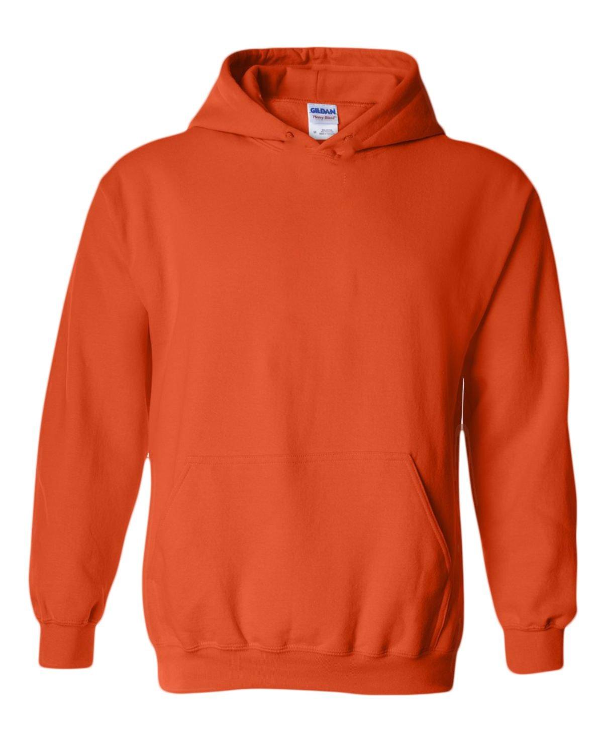 Gildan Hooded Pullover Sweat Shirt Heavy Blend 50/50 7.75 oz. by Gildan (Style# 18500) (Small, Orange)
