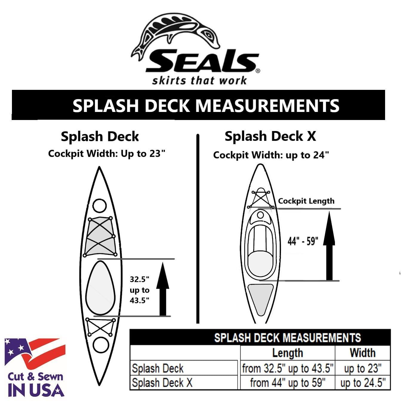 Seals Seals Splash Deck Version 3, Black, Regular (Fits 1.2-4.2)