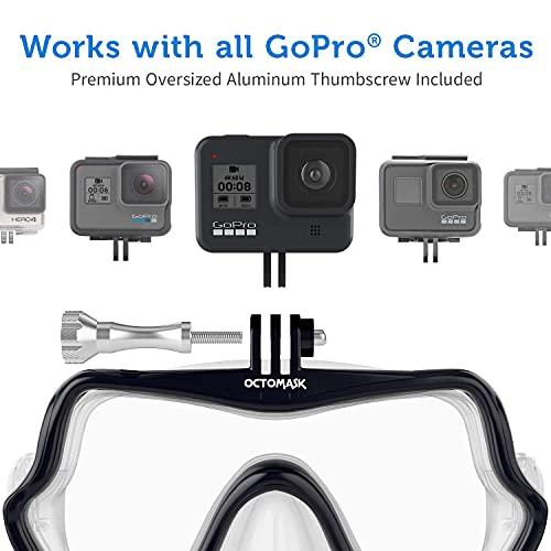 OCTOMASK OCTOMASK - Frameless Dive Mask w/Mount for All GoPro Hero Cameras for Scuba Diving, Snorkeling, Freediving (Clear)