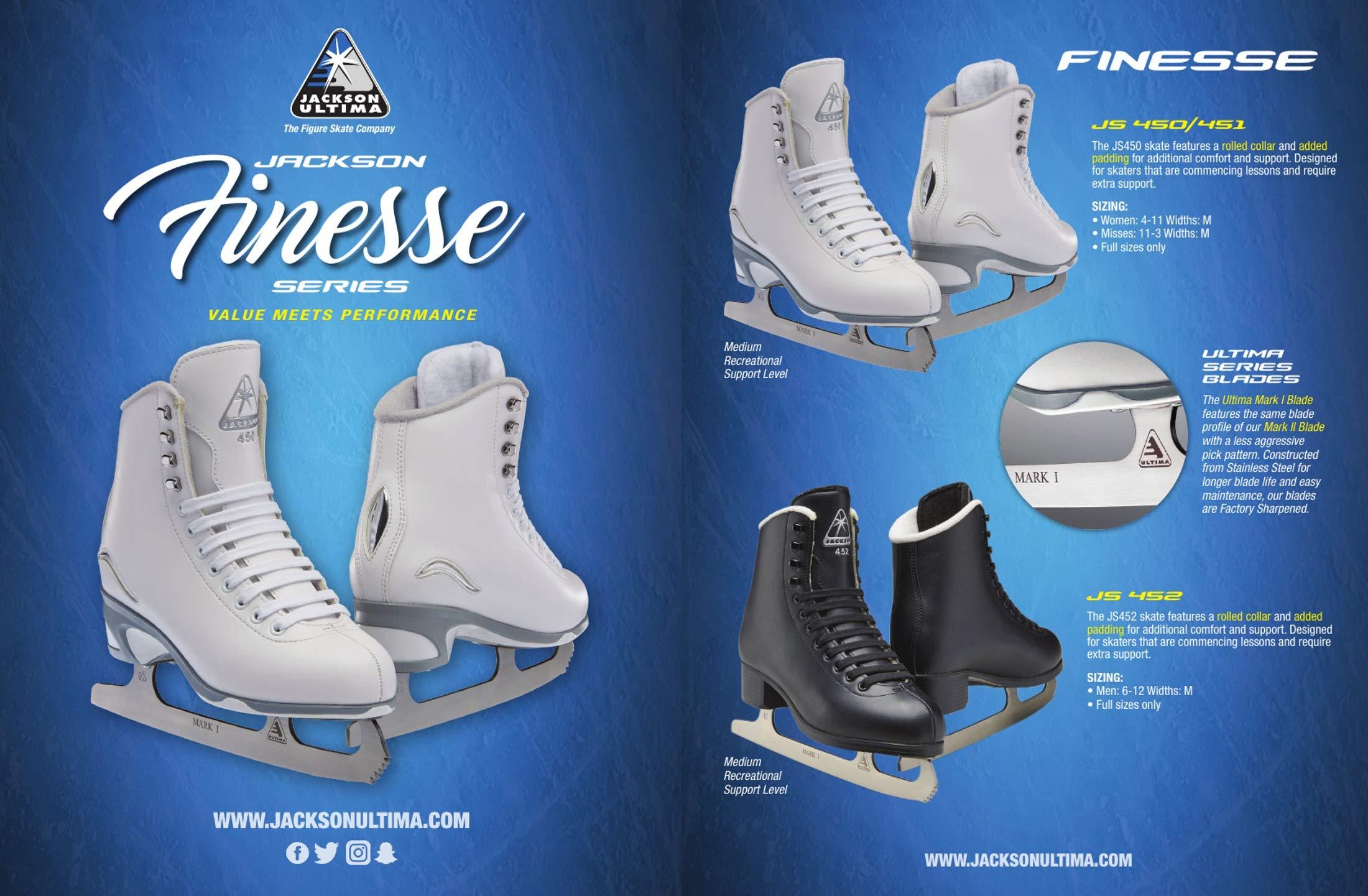 SKATE GURU Jackson Ultima Figure Ice Skates Finesse JS451 / Medium to Wide/Kids 3 Bundle with Guardog Skate Guards