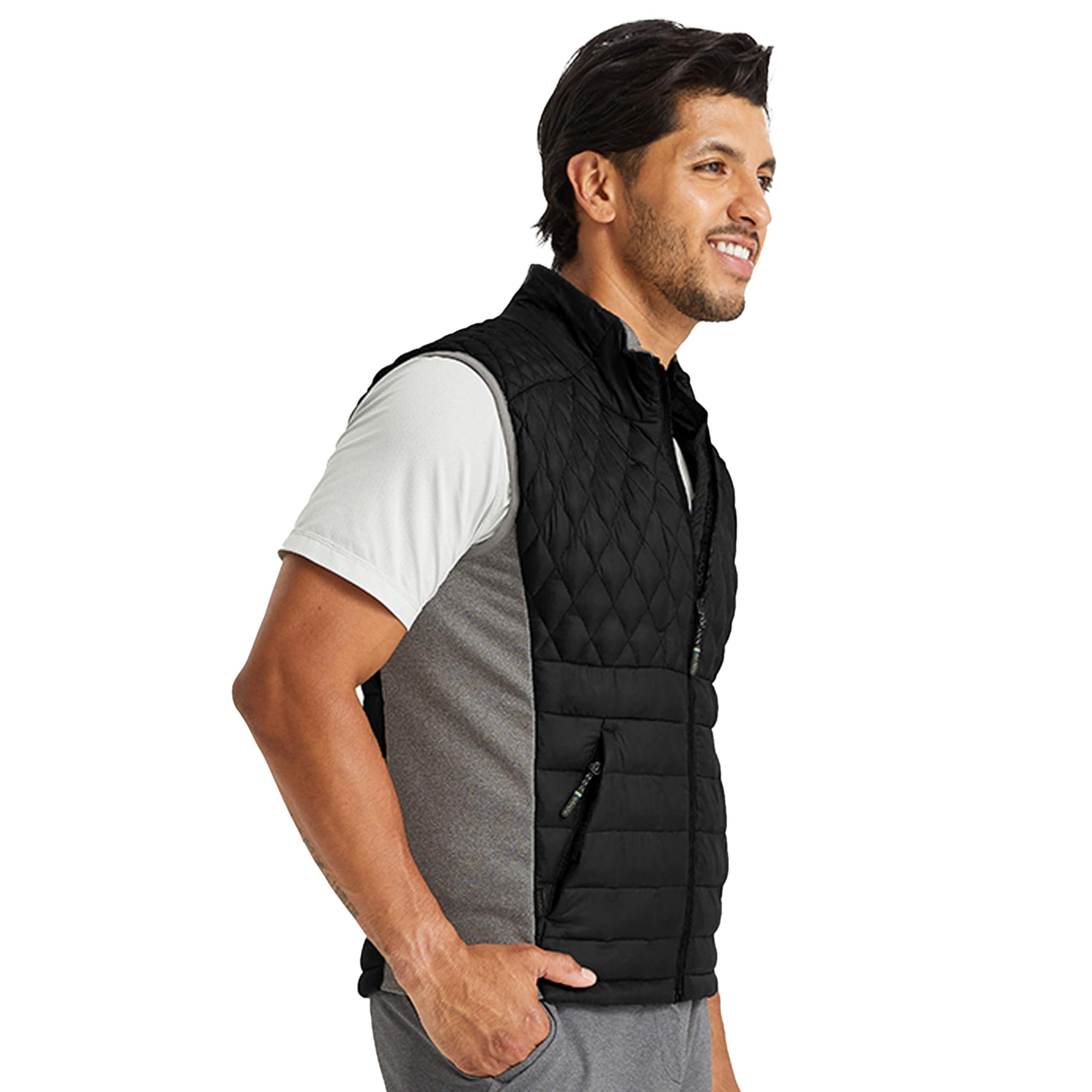 PYVOT PYVOT Mens Dash Weighted Quilted Vest, Weighted Blanket Inspired Clothing for Sensory Issues, Fitness, Stress Relief and Relaxation, Large Size, Black