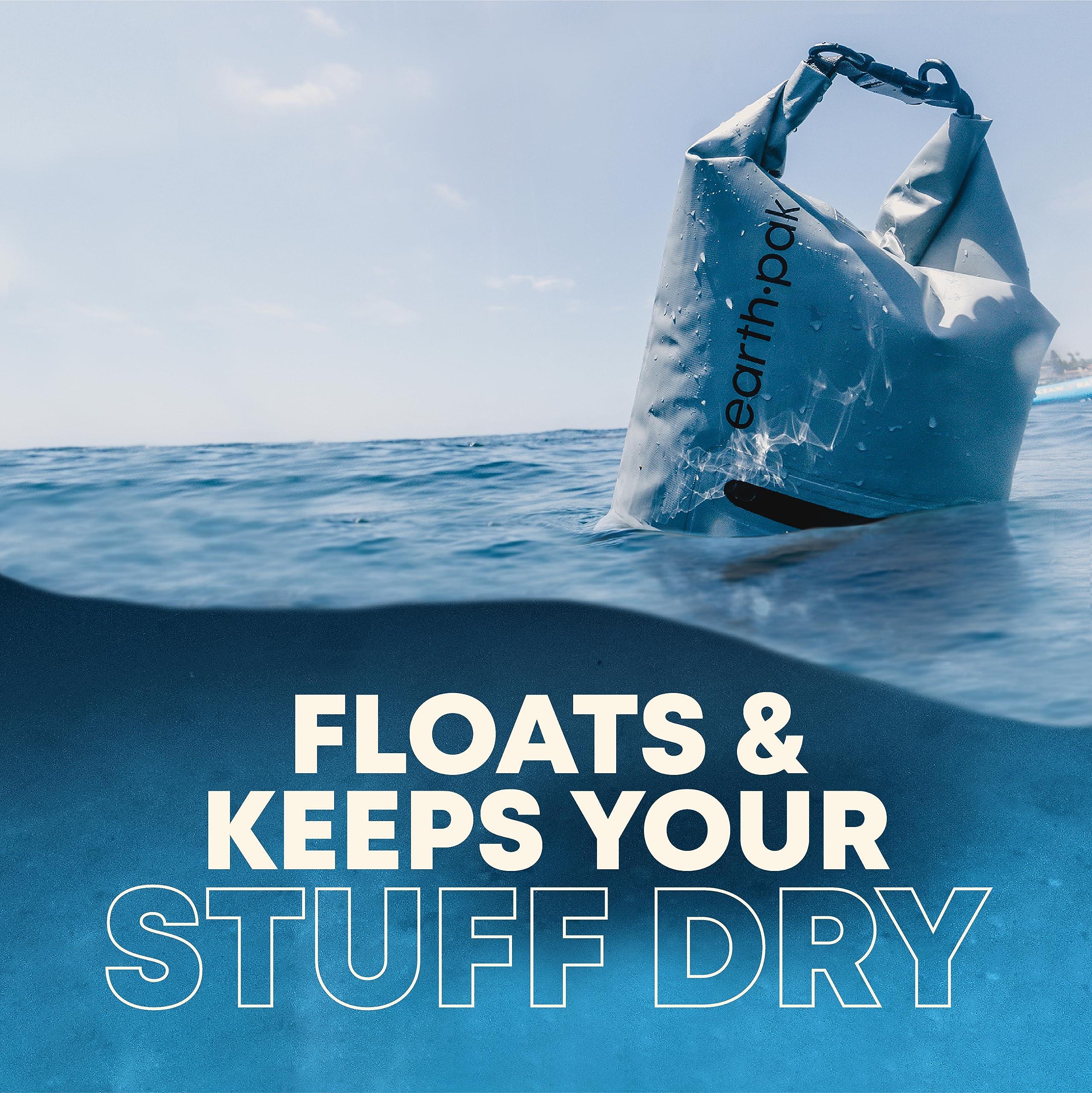 Earth Pak Earth Pak Waterproof Dry Bag with Zippered Pocket - Waterproof Dry Bag Backpack Keeps Gear Dry (20L Yellow & 10L Black)